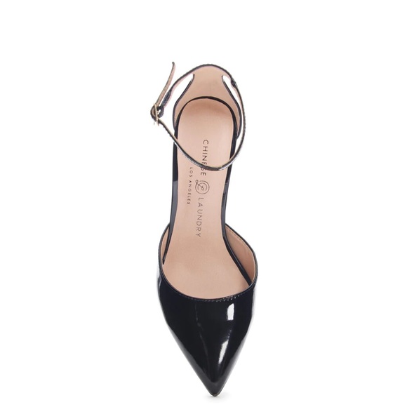Chinese Laundry Dolly Heels Point Toe Ankle Strap Stiletto Heels - Black - Picture 4 of 5